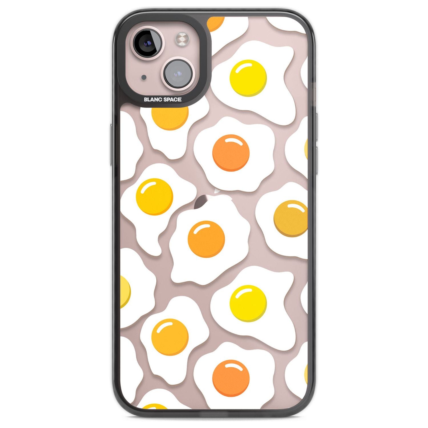 Fried Egg Pattern Phone Case iPhone 14 Plus / Black Impact Case Blanc Space