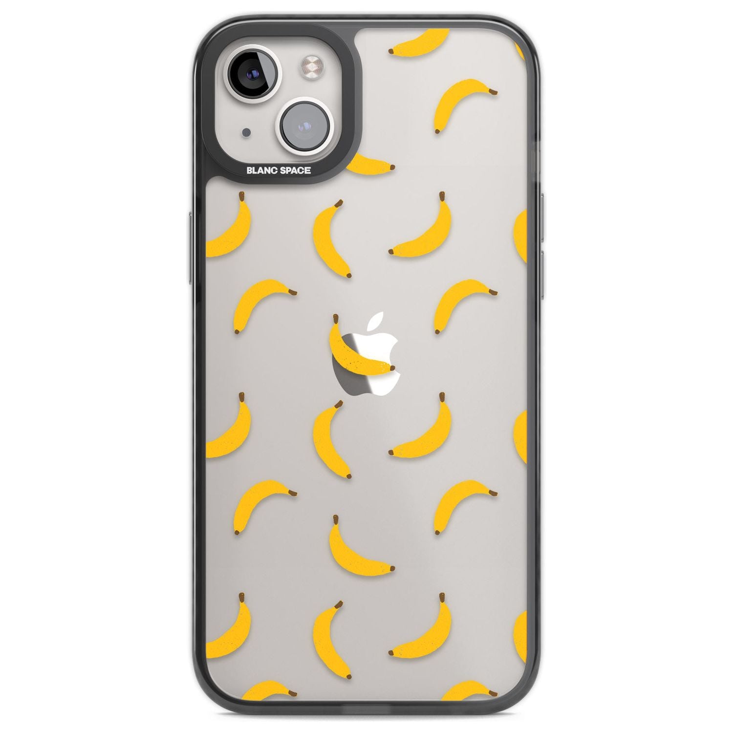 Banana Pattern Phone Case iPhone 14 Plus / Black Impact Case Blanc Space