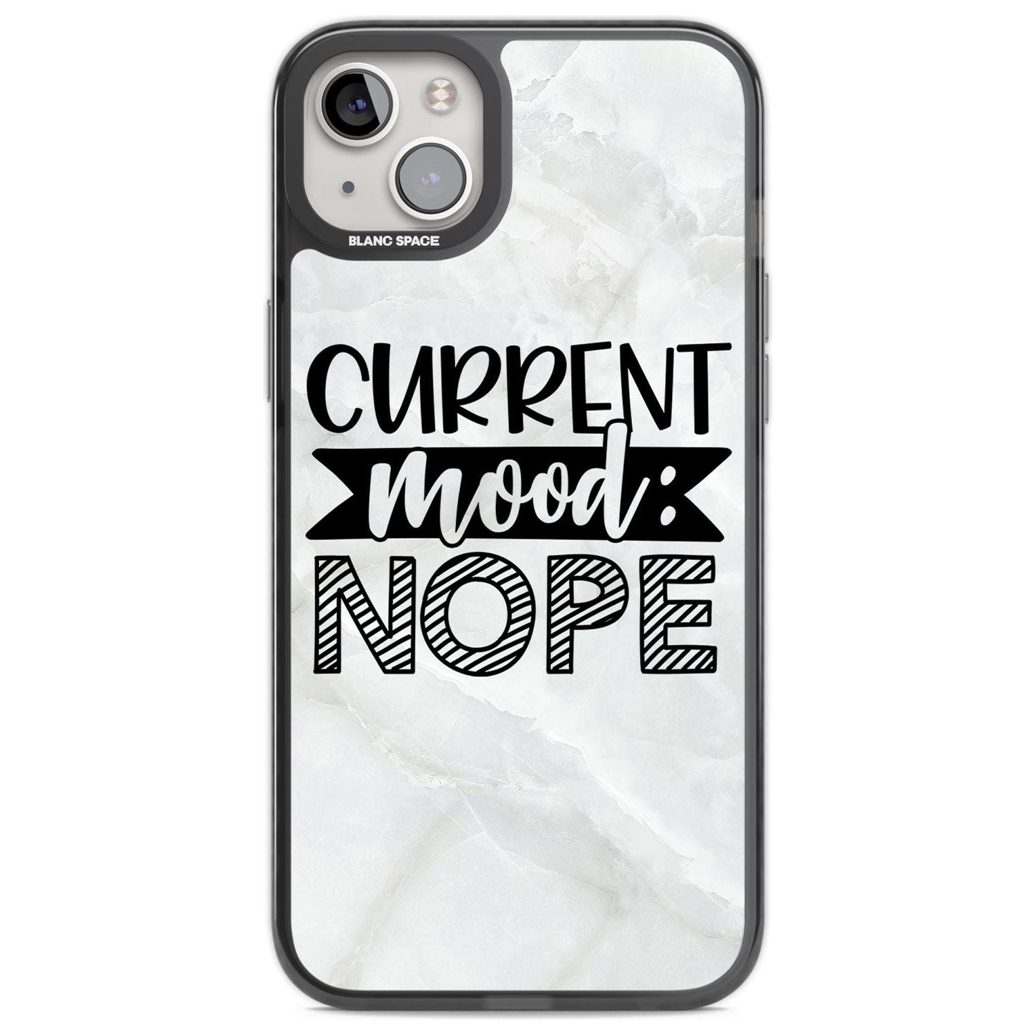 Current Mood NOPE Phone Case iPhone 14 Plus / Black Impact Case Blanc Space