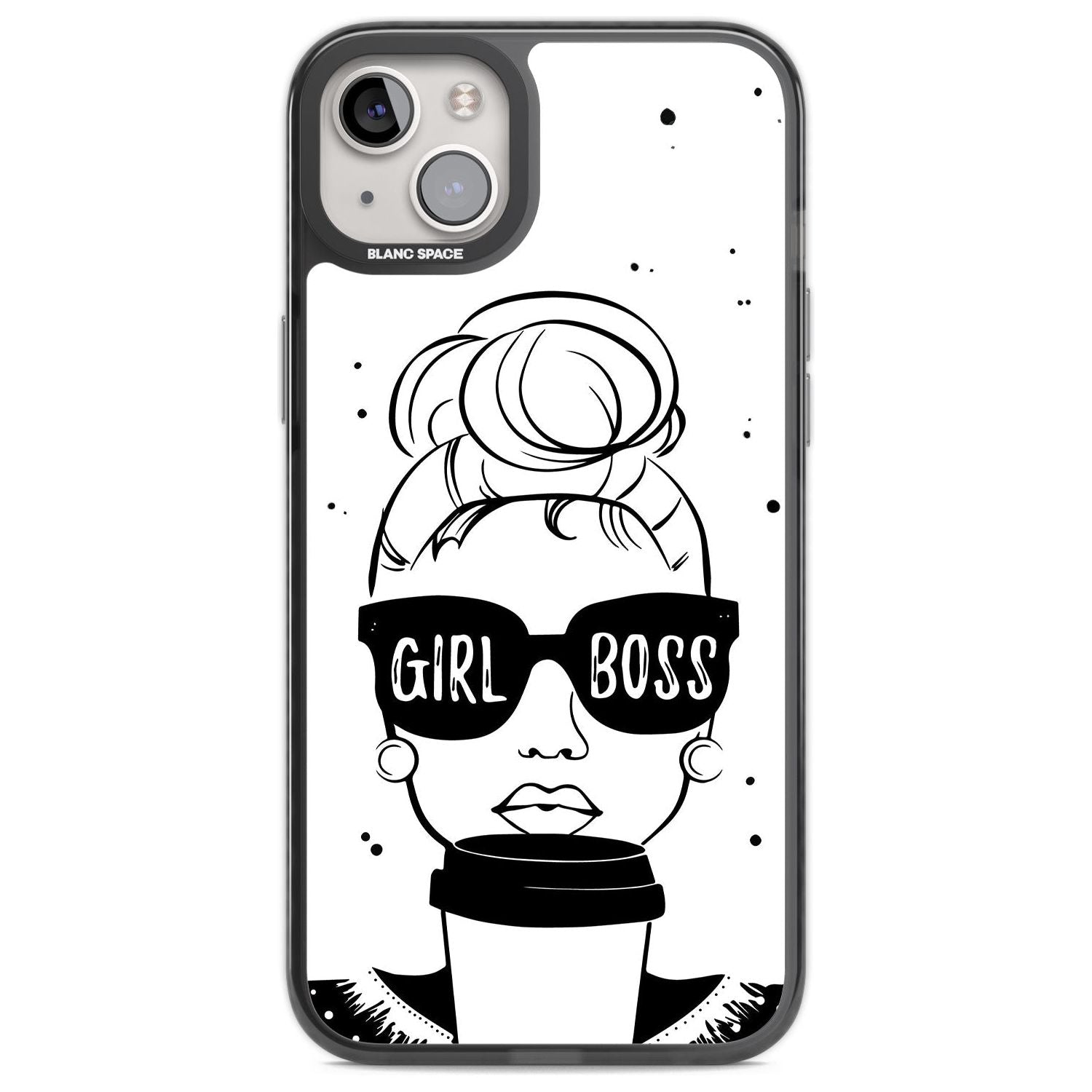 Girl Boss Phone Case iPhone 14 Plus / Black Impact Case Blanc Space