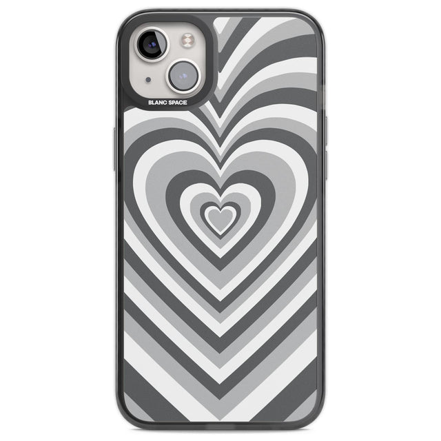 Monochrome Heart Illusion Phone Case iPhone 14 Plus / Black Impact Case Blanc Space