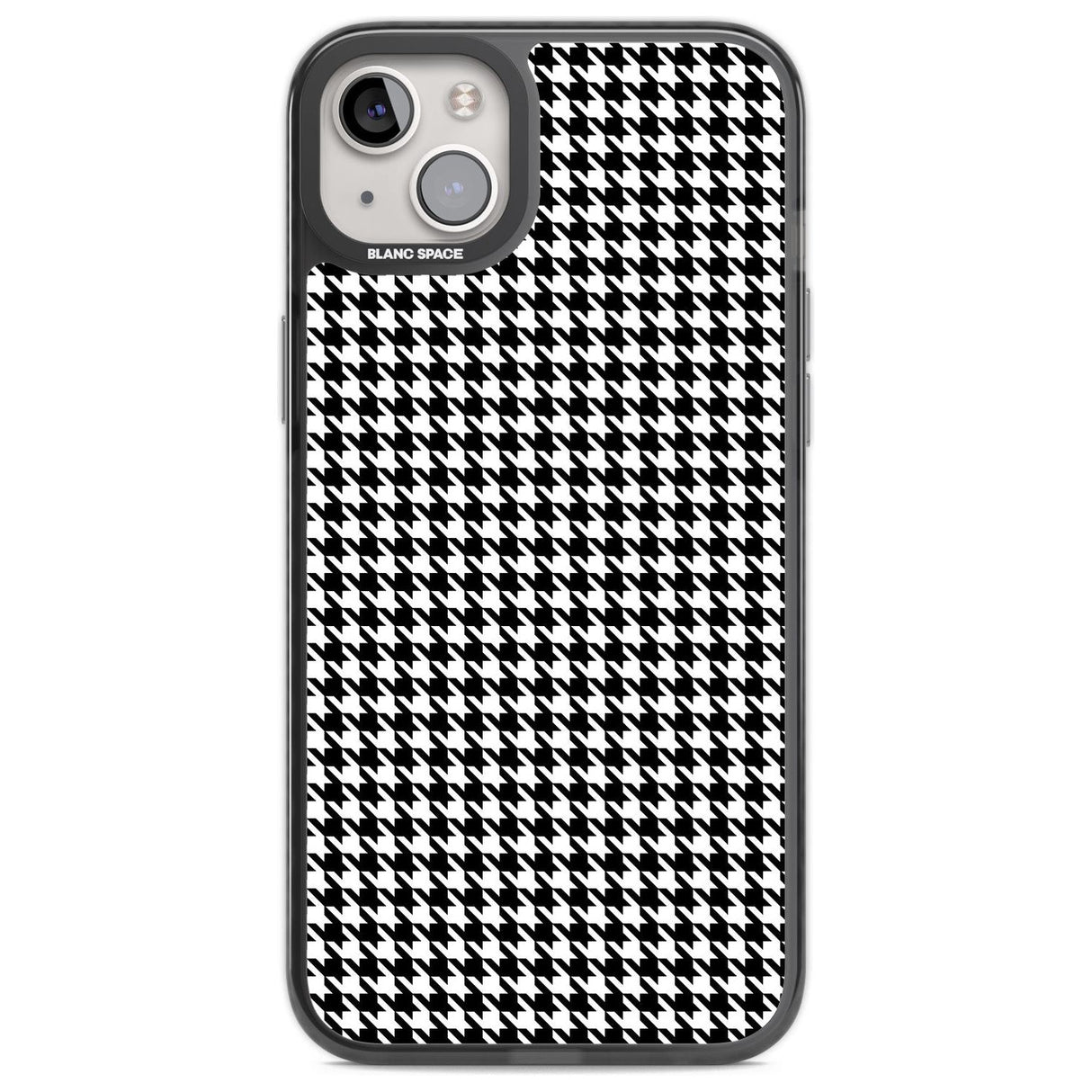 Black Houndstooth Pattern Phone Case iPhone 14 Plus / Black Impact Case Blanc Space