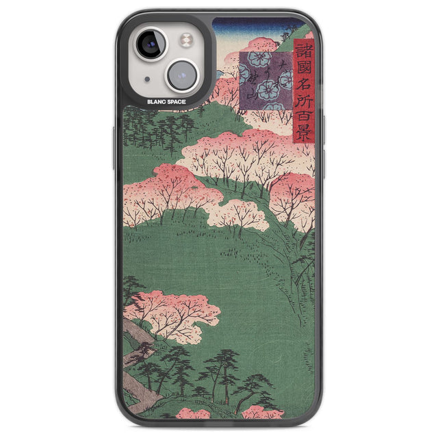 Japanese Illustration Cherry Blossom Forest Phone Case iPhone 14 Plus / Black Impact Case Blanc Space