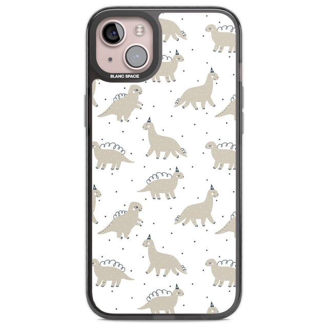 Adorable Dinosaurs Pattern Phone Case iPhone 14 Plus / Black Impact Case Blanc Space