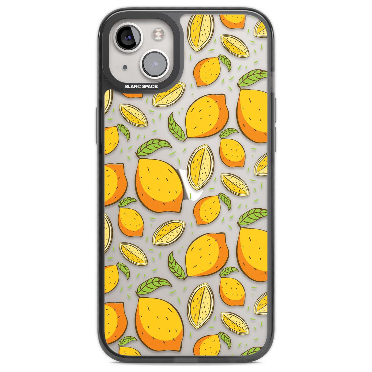 Lemon Pattern Phone Case iPhone 14 Plus / Black Impact Case Blanc Space