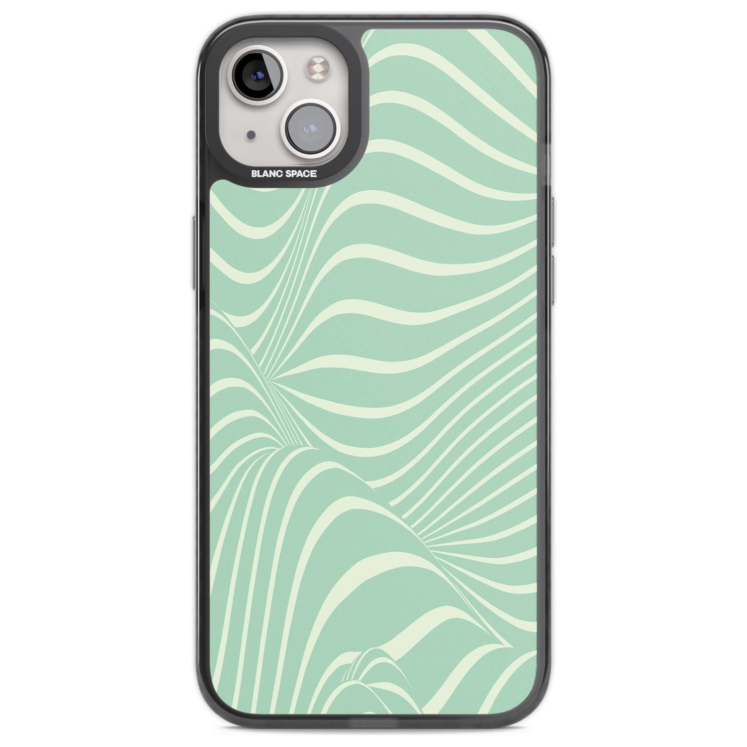 Mint Green Distorted Line Phone Case iPhone 14 Plus / Black Impact Case Blanc Space