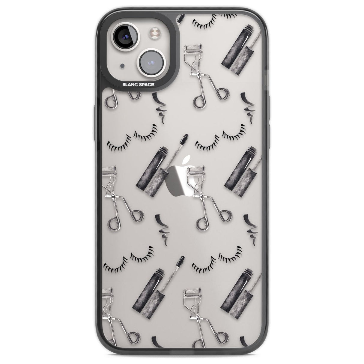 Eyelash Makeup Pattern Phone Case iPhone 14 Plus / Black Impact Case Blanc Space