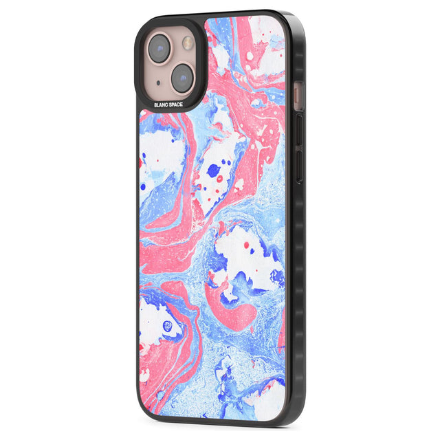 Pink, Blue & White Marbled Paper Pattern