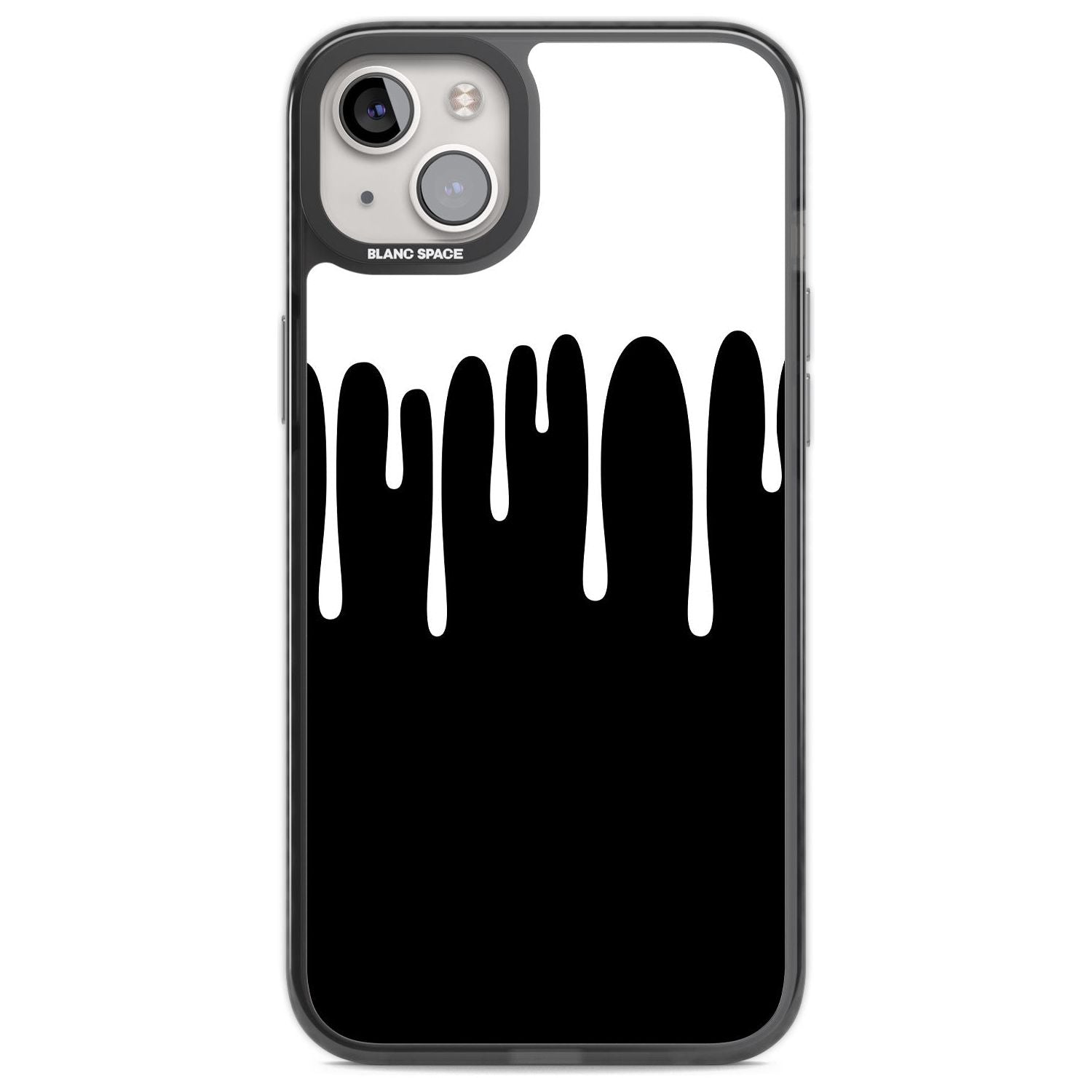 Melted Effect: White & Black Phone Case iPhone 14 Plus / Black Impact Case Blanc Space