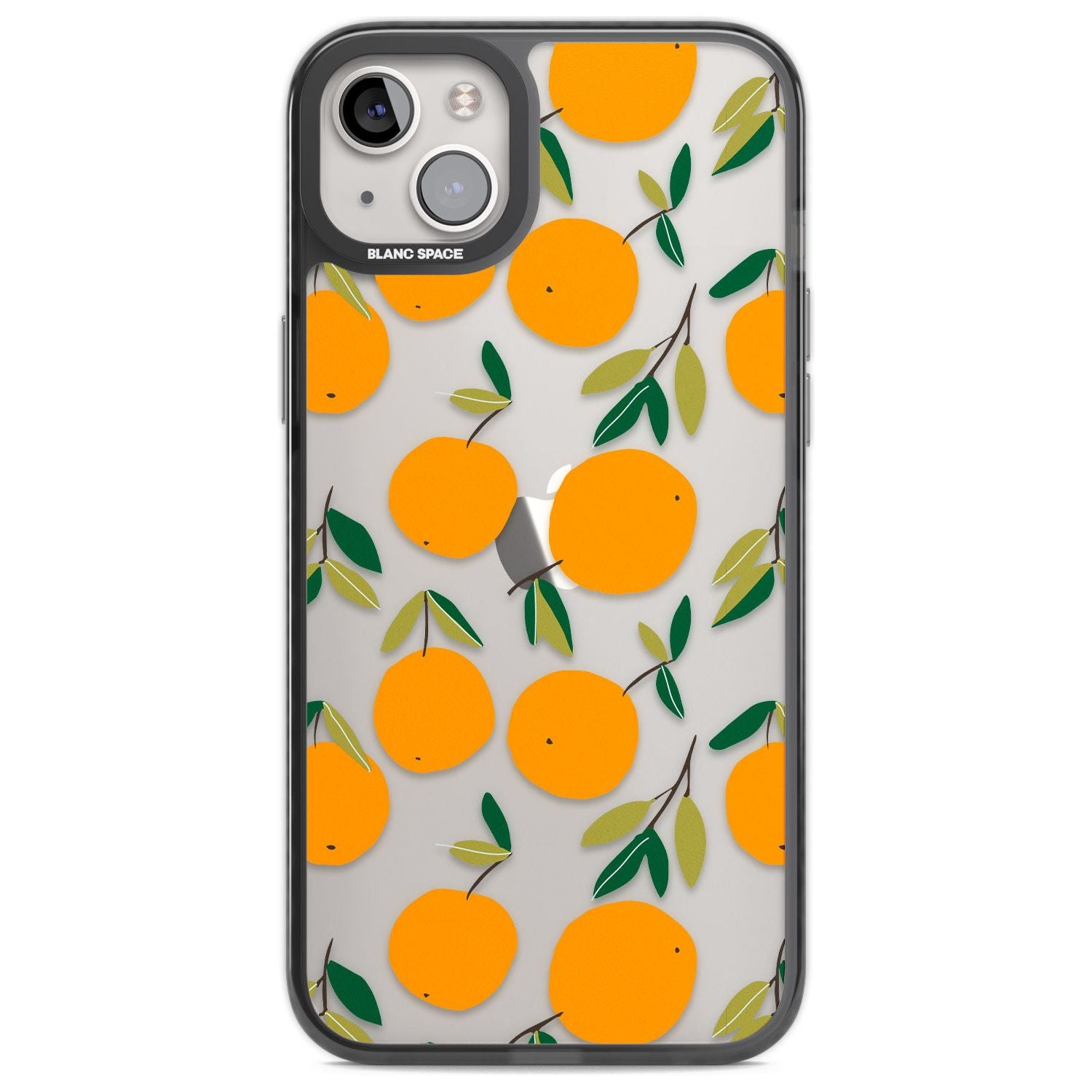 Oranges Pattern Phone Case iPhone 14 Plus / Black Impact Case Blanc Space