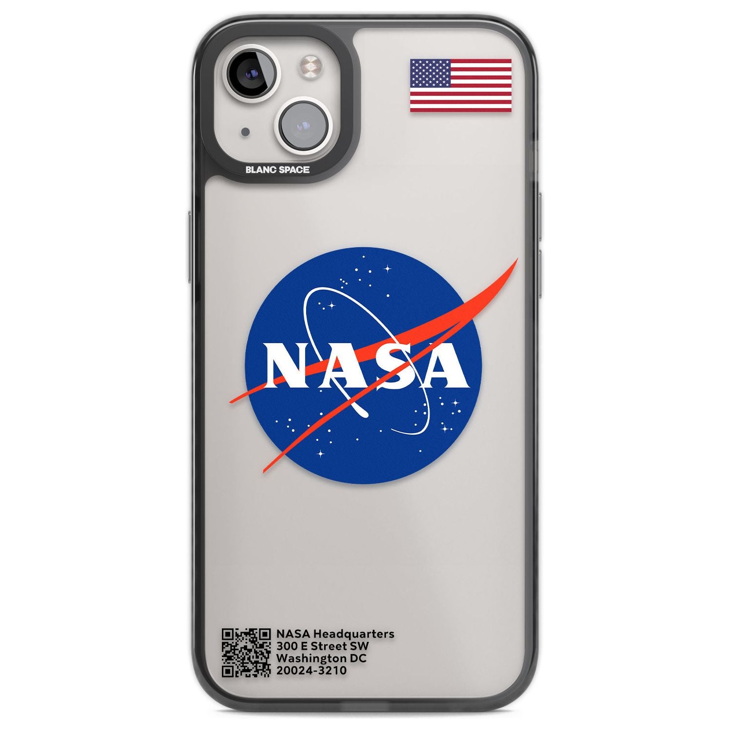 NASA Meatball Phone Case iPhone 14 Plus / Black Impact Case Blanc Space
