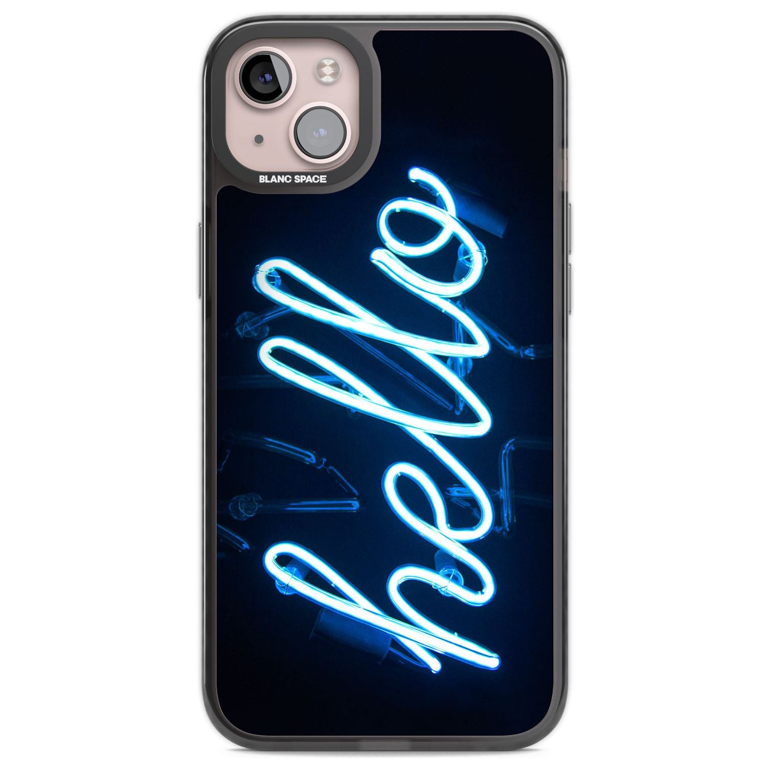 "Hello" Blue Cursive Neon Sign