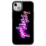 Good Vibes Only Pink Neon Phone Case iPhone 14 Plus / Black Impact Case Blanc Space