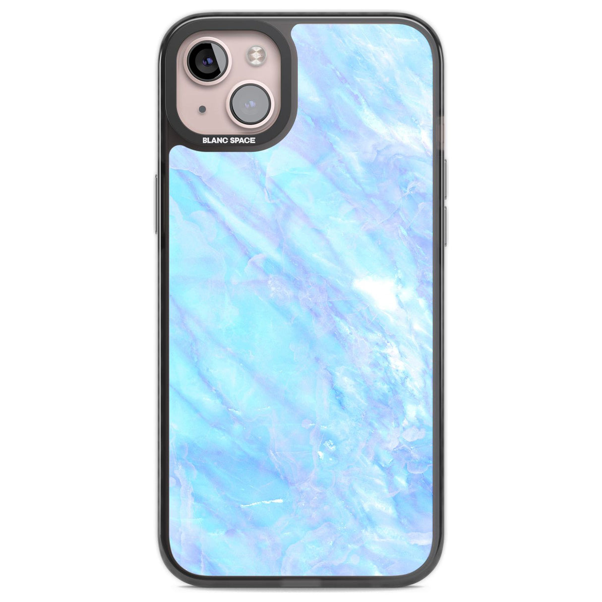 Iridescent Crystal Marble Phone Case iPhone 14 Plus / Black Impact Case Blanc Space