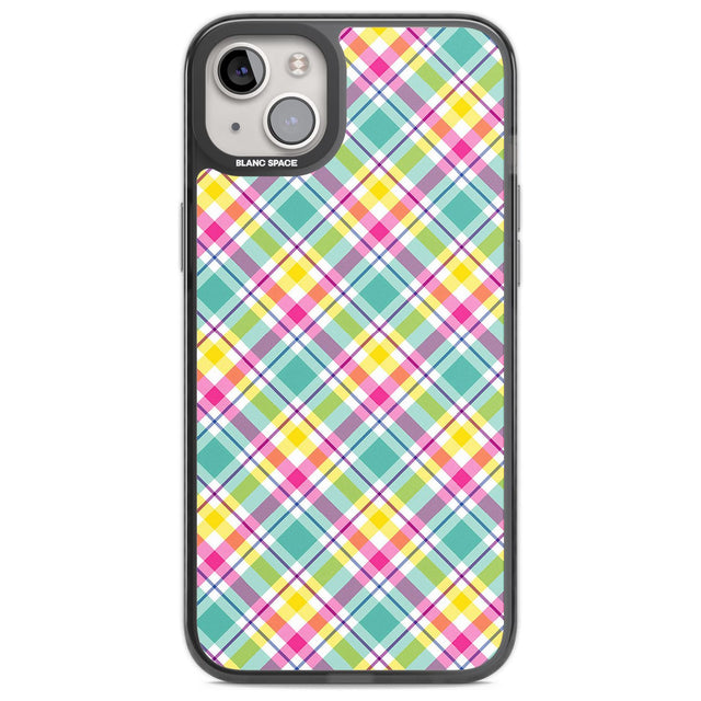 Crosshatch Plaid Phone Case iPhone 14 Plus / Black Impact Case Blanc Space