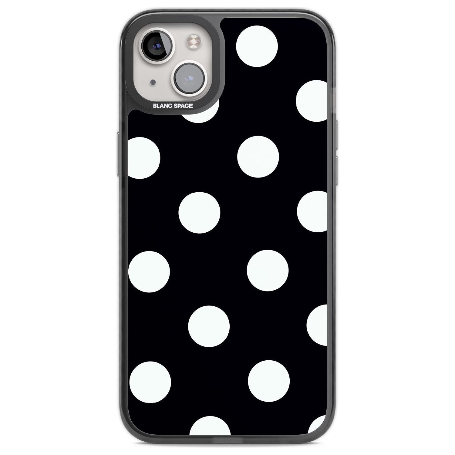 Chic Black Polka Dot Phone Case iPhone 14 Plus / Black Impact Case Blanc Space