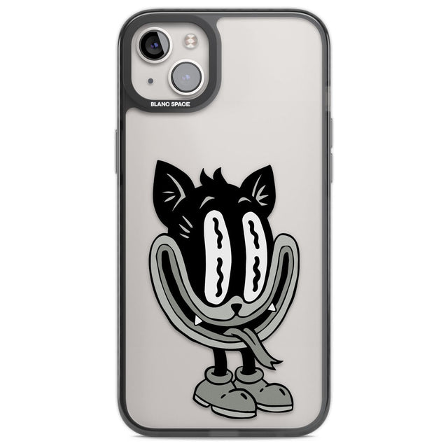 Faded Feline Phone Case iPhone 14 Plus / Black Impact Case Blanc Space