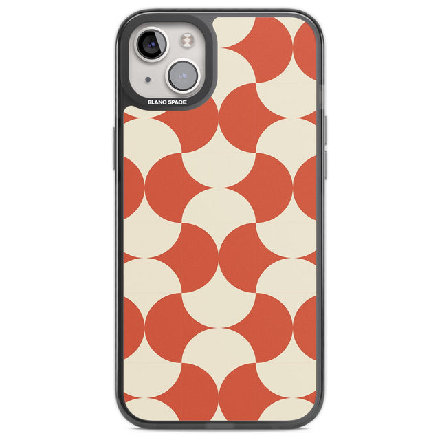 Abstract Retro Shapes: Psychedelic Pattern Phone Case iPhone 14 Plus / Black Impact Case Blanc Space