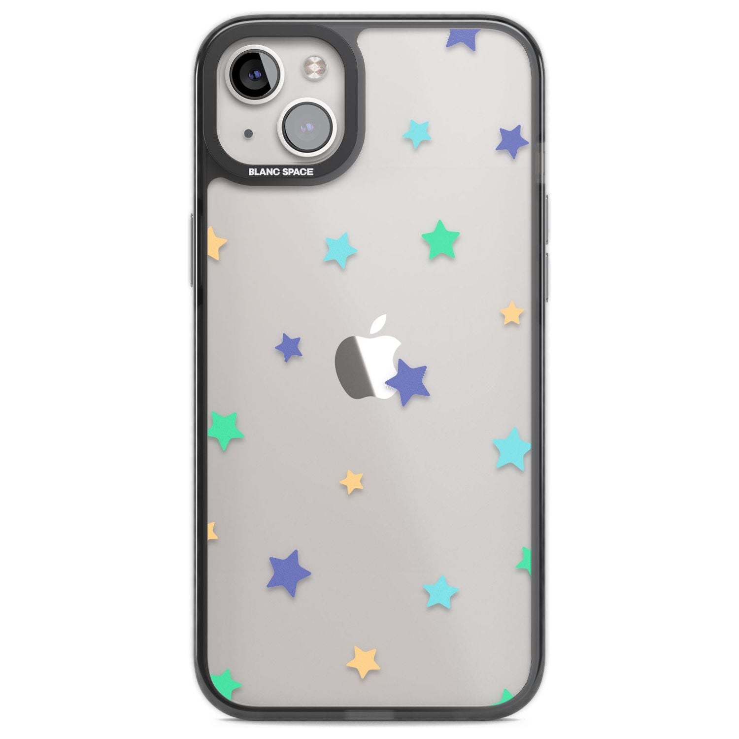 Pastel Stars Pattern Phone Case iPhone 14 Plus / Black Impact Case Blanc Space