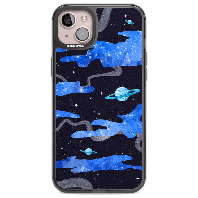 Blue Galaxy Phone Case iPhone 14 Plus / Black Impact Case Blanc Space