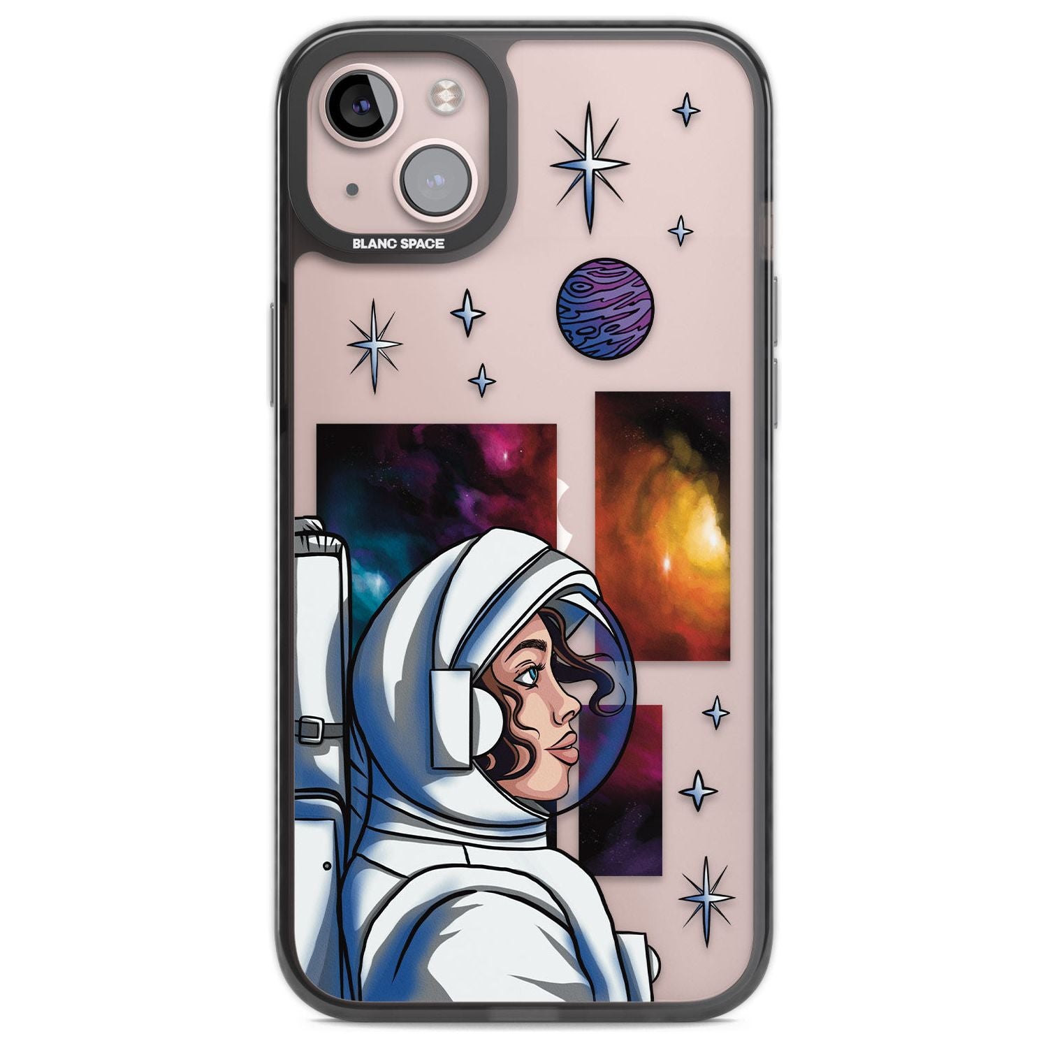Cosmic Ambition Phone Case iPhone 14 Plus / Black Impact Case Blanc Space