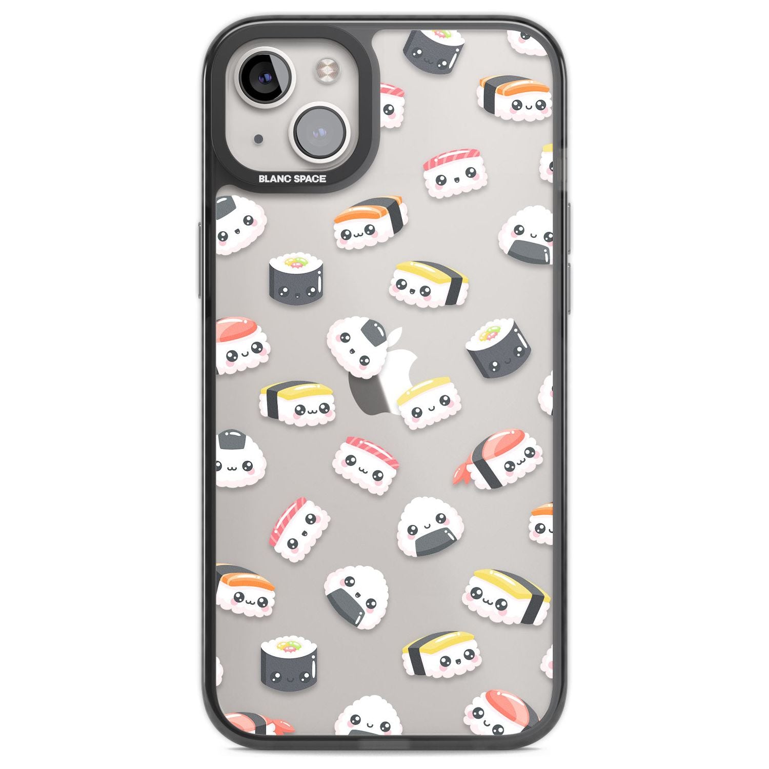 Kawaii Sushi & Rice Phone Case iPhone 14 Plus / Black Impact Case Blanc Space