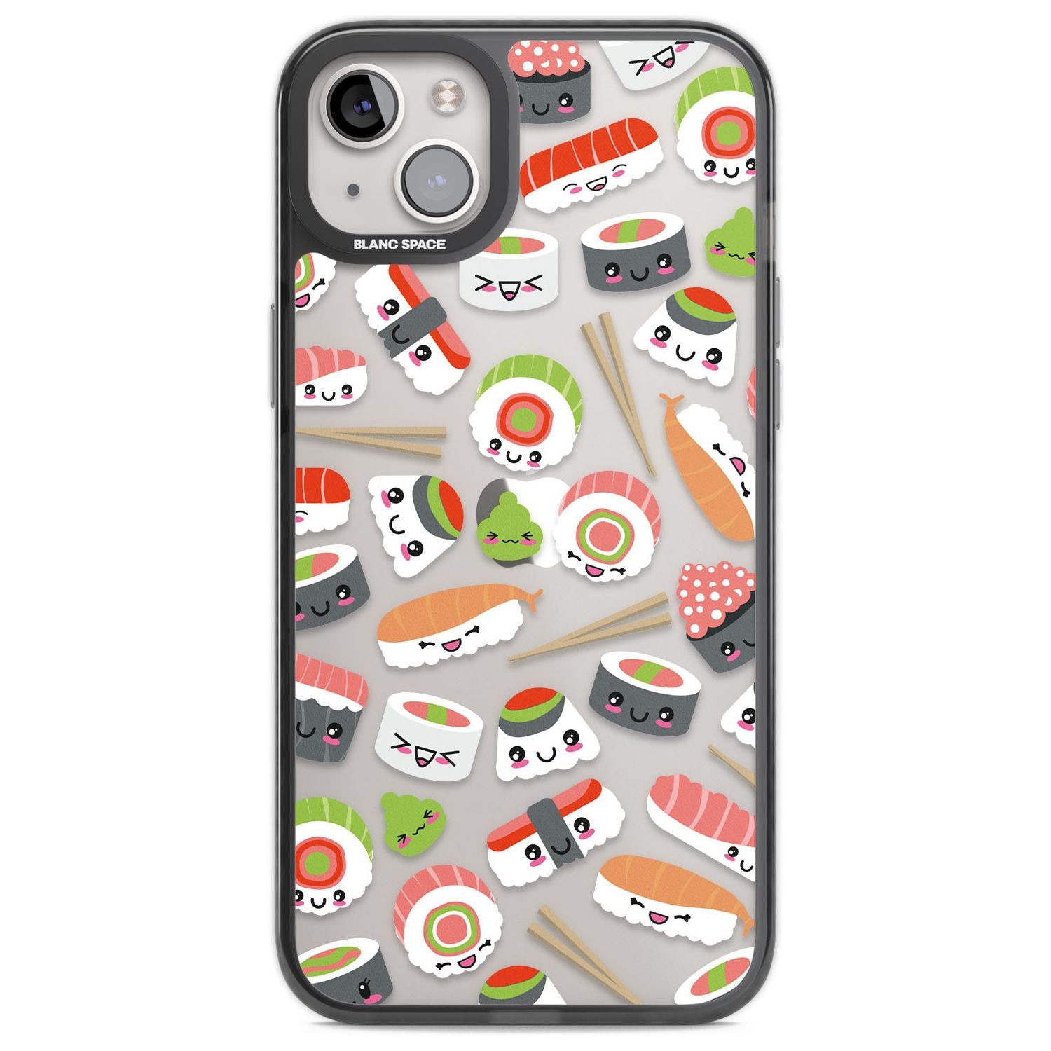 Kawaii Sushi Mix Phone Case iPhone 14 Plus / Black Impact Case Blanc Space