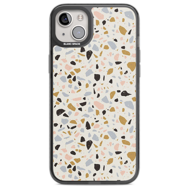 Pale Pink, Blue, & Mocha Terrazzo Pattern Phone Case iPhone 14 Plus / Black Impact Case Blanc Space