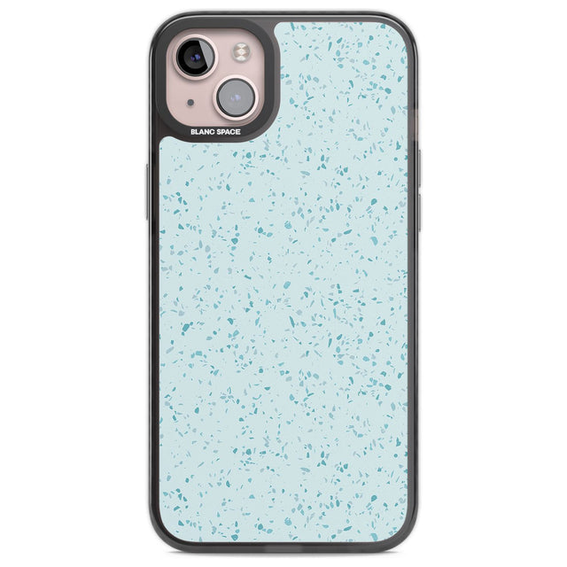Light Blue Terrazzo Pattern Phone Case iPhone 14 Plus / Black Impact Case Blanc Space