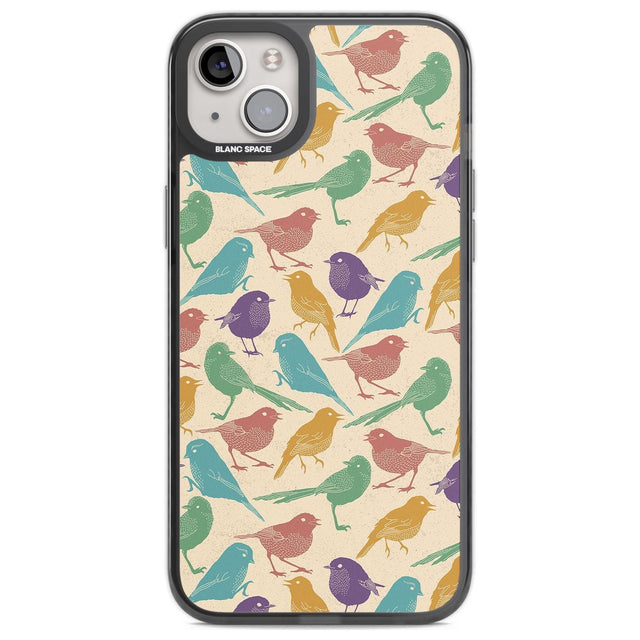 Colourful Feathered Friends Bird Phone Case iPhone 14 Plus / Black Impact Case Blanc Space