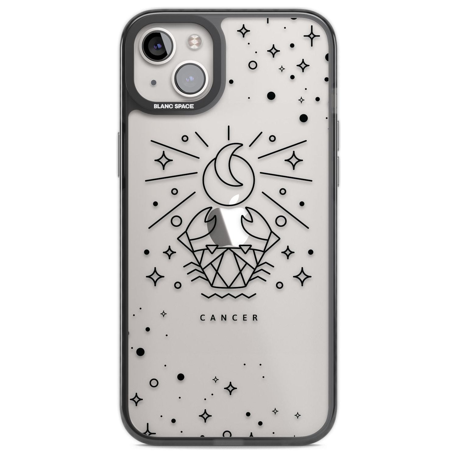 Cancer Emblem - Transparent Design Phone Case iPhone 14 Plus / Black Impact Case Blanc Space