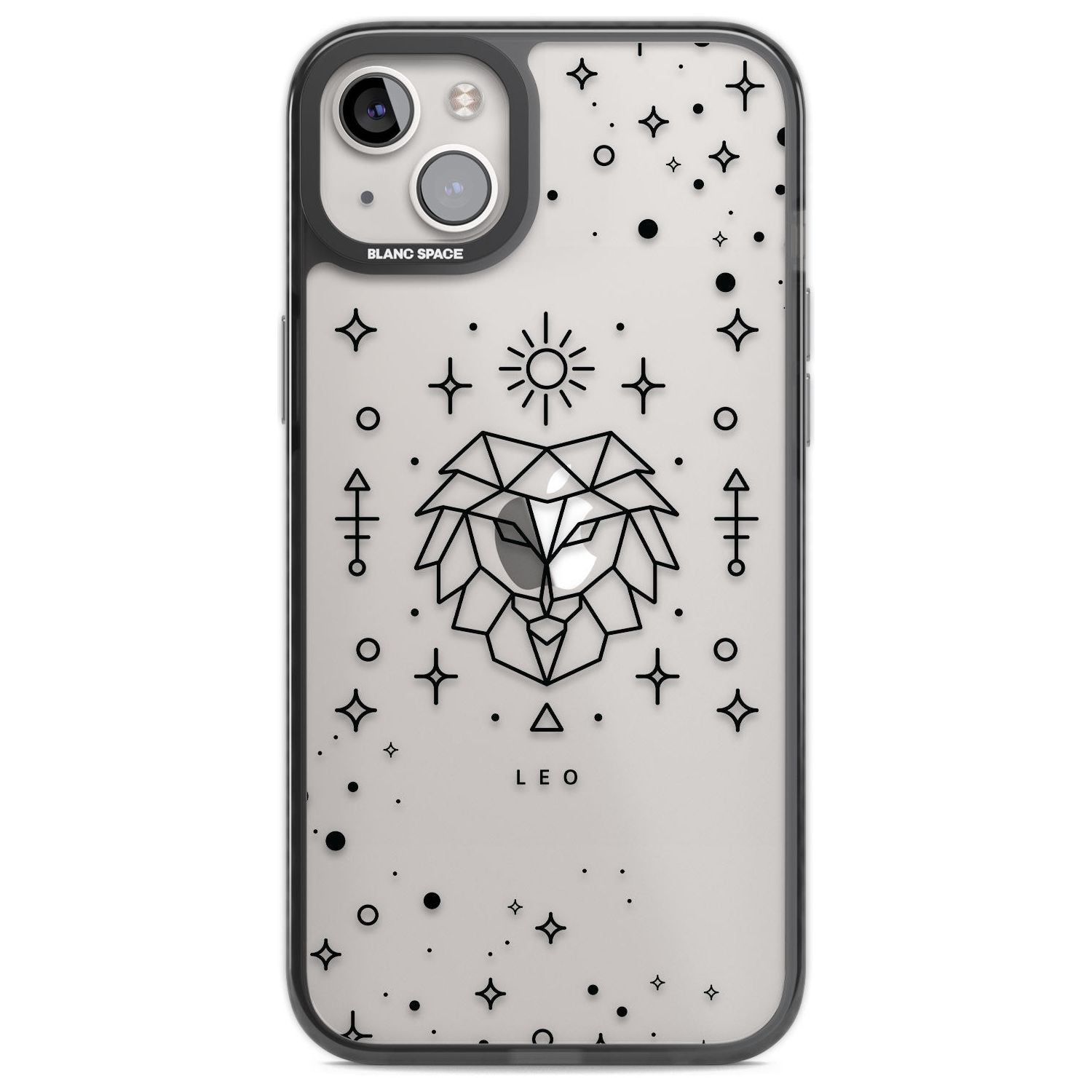 Leo Emblem - Transparent Design Phone Case iPhone 14 Plus / Black Impact Case Blanc Space