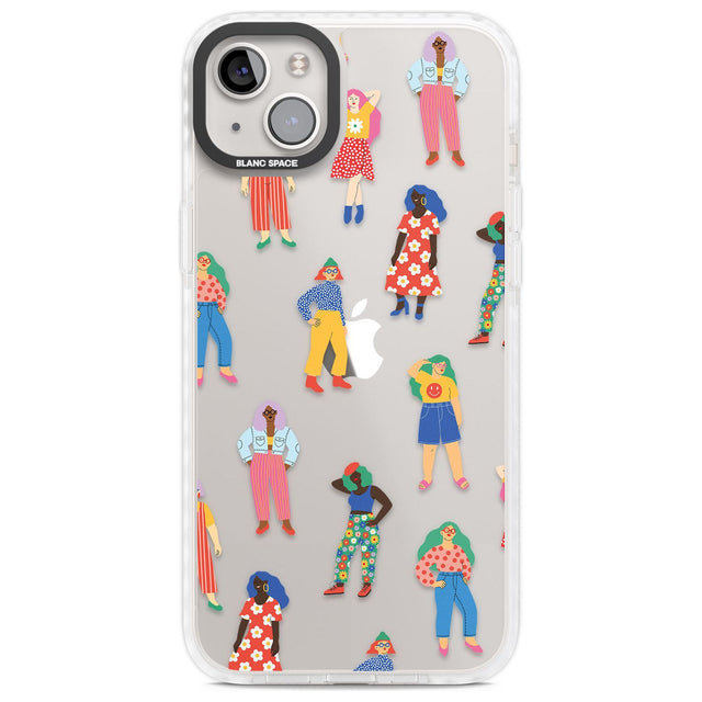 Girls Pattern Phone Case iPhone 14 Plus / Impact Case Blanc Space