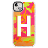 Personalised Bright Neon Camo Solid Monogram Custom Phone Case iPhone 14 Plus / Impact Case Blanc Space