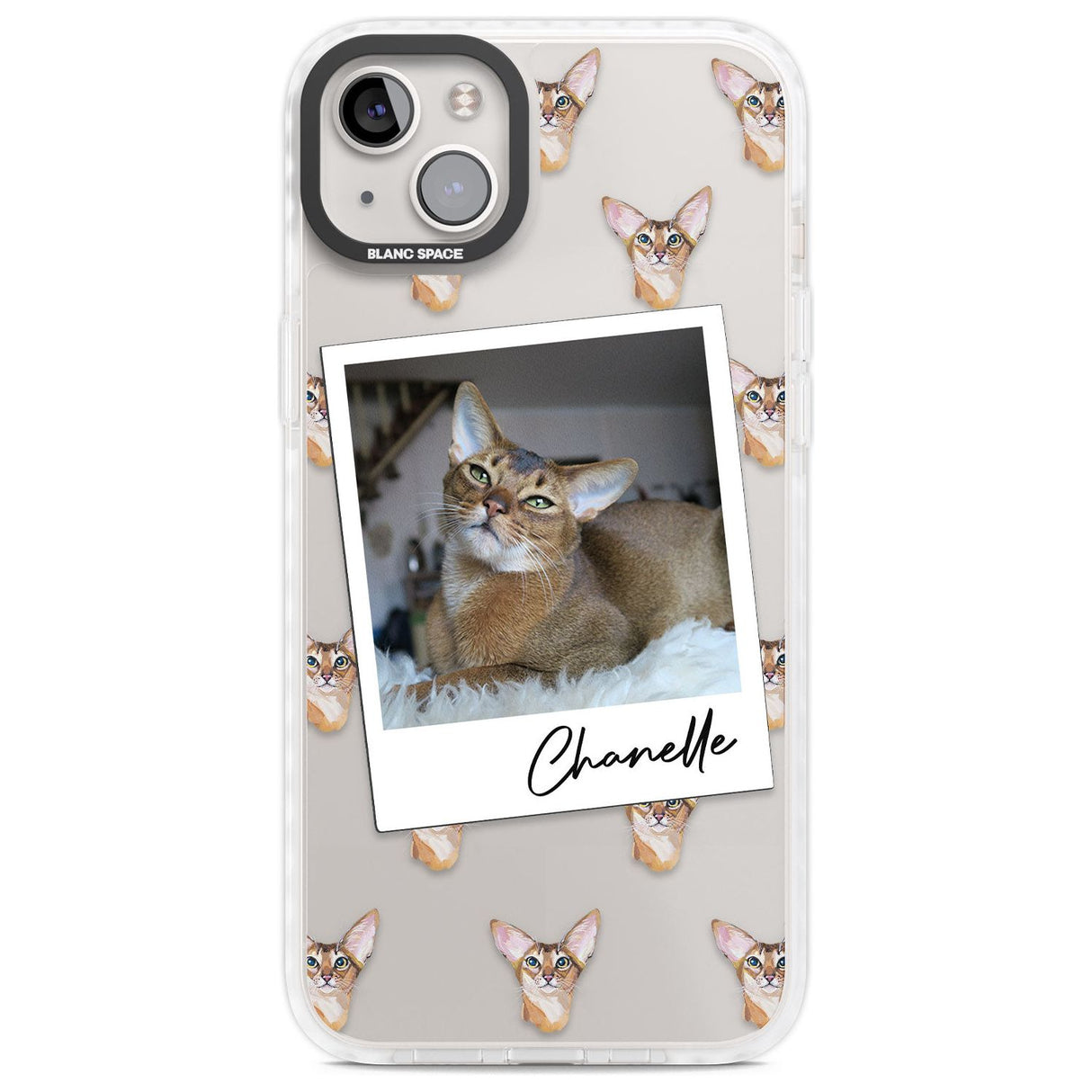 Personalised Abyssinian Cat Photo Custom Phone Case iPhone 14 Plus / Impact Case Blanc Space