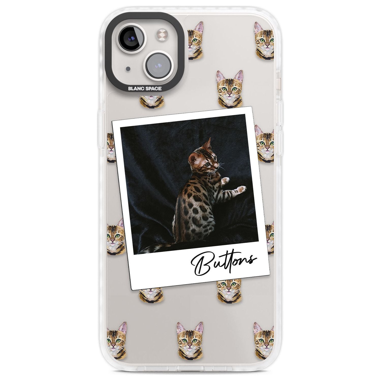Personalised Bengal Cat Photo Custom Phone Case iPhone 14 Plus / Impact Case Blanc Space