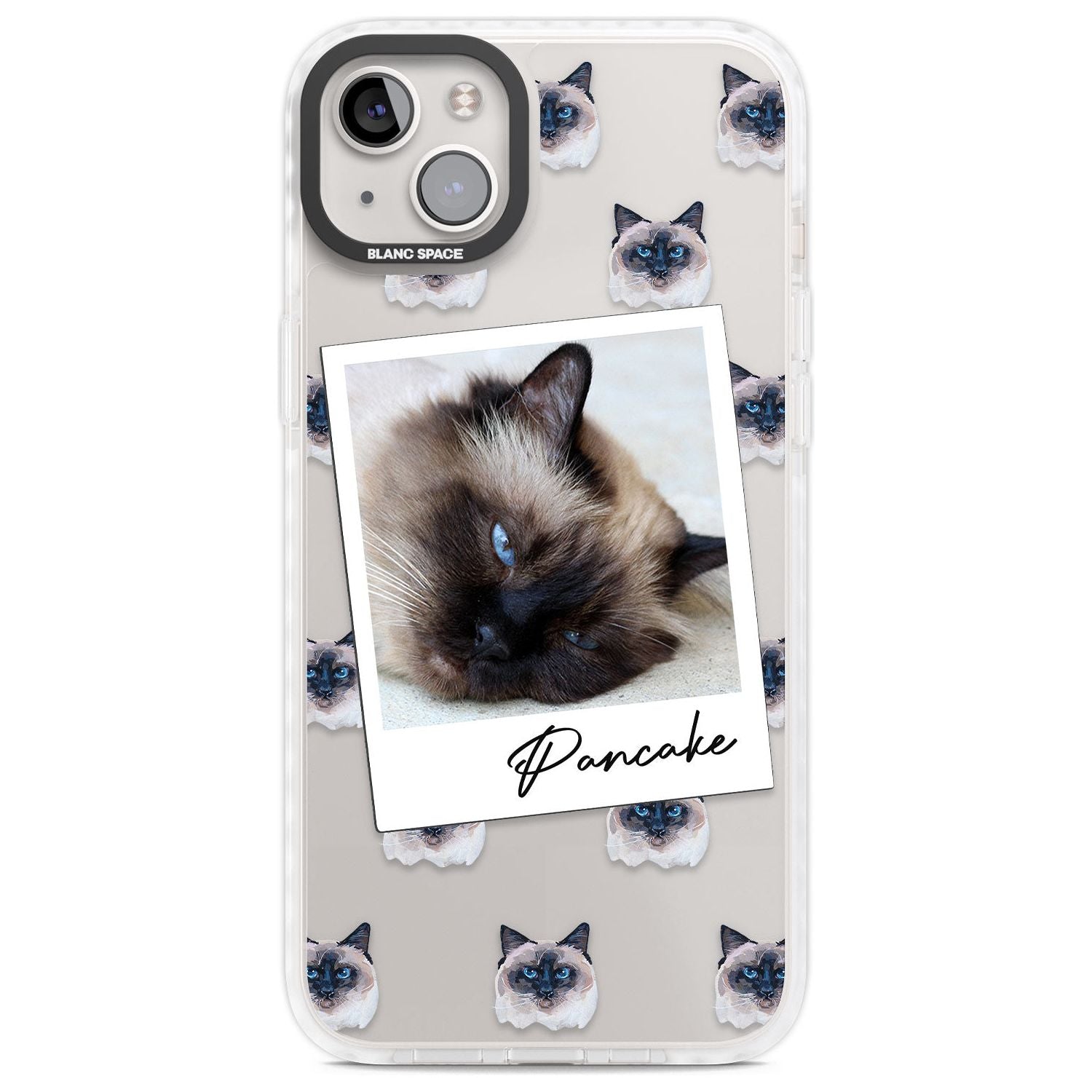 Personalised Burmese Cat Photo Custom Phone Case iPhone 14 Plus / Impact Case Blanc Space
