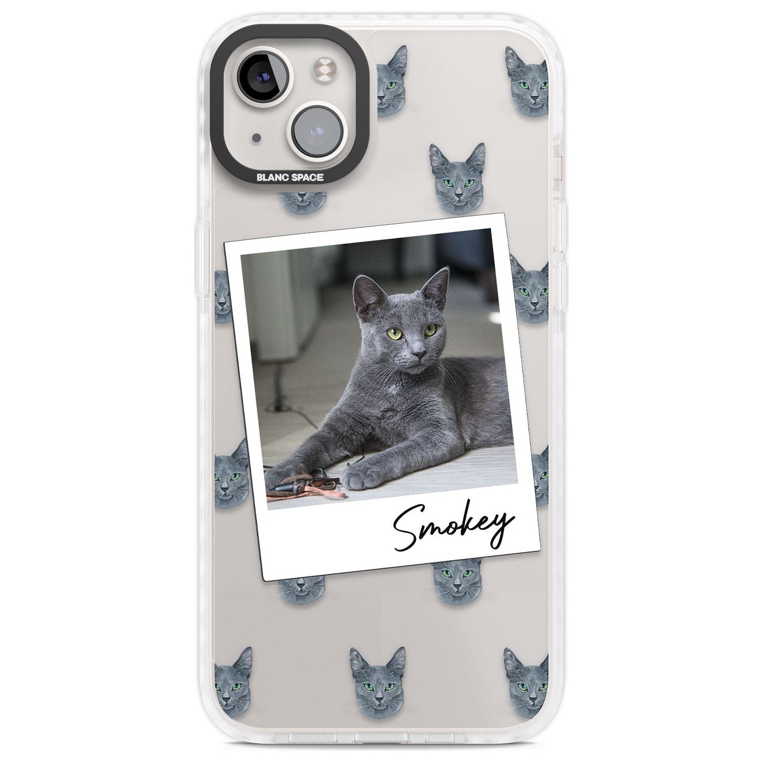 Personalised Korat Cat Photo Custom Phone Case iPhone 14 Plus / Impact Case Blanc Space