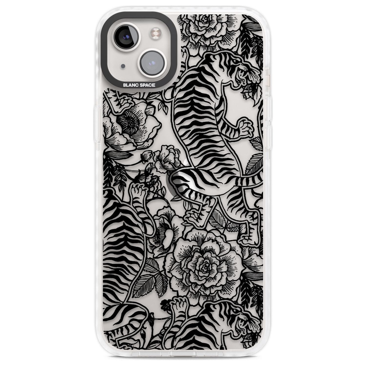 Personalised Chinese Tiger Pattern Custom Phone Case iPhone 14 Plus / Impact Case Blanc Space
