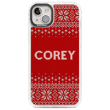 Personalised Red Christmas Knitted Jumper Custom Phone Case iPhone 14 Plus / Impact Case Blanc Space