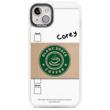 Personalised Coffee Cup Custom Phone Case iPhone 14 Plus / Impact Case Blanc Space