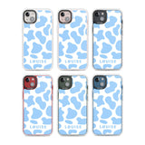 Personalised Blue and White Cow Print Custom Phone Case iPhone 15 Pro Max / Black Impact Case,iPhone 15 Plus / Black Impact Case,iPhone 15 Pro / Black Impact Case,iPhone 15 / Black Impact Case,iPhone 15 Pro Max / Impact Case,iPhone 15 Plus / Impact Case,iPhone 15 Pro / Impact Case,iPhone 15 / Impact Case,iPhone 15 Pro Max / Magsafe Black Impact Case,iPhone 15 Plus / Magsafe Black Impact Case,iPhone 15 Pro / Magsafe Black Impact Case,iPhone 15 / Magsafe Black Impact Case,iPhone 14 Pro Max / Black Impact Case