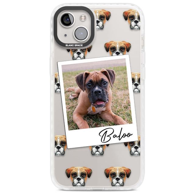 Personalised Boxer - Dog Photo Custom Phone Case iPhone 14 Plus / Impact Case Blanc Space