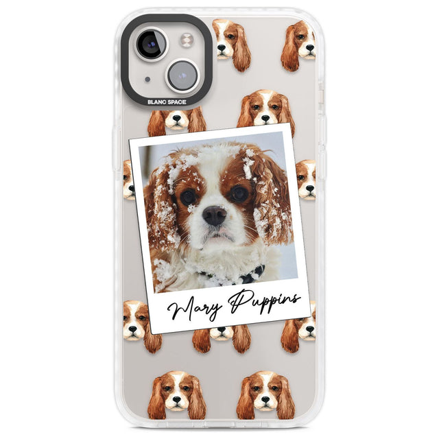 Personalised Cavalier King Charles - Dog Photo Custom Phone Case iPhone 14 Plus / Impact Case Blanc Space