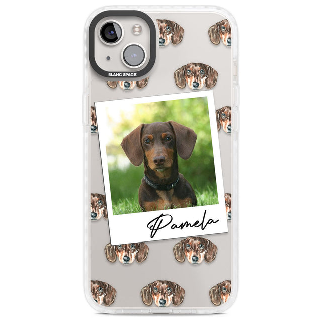 Personalised Dachshund, Brown - Dog Photo Custom Phone Case iPhone 14 Plus / Impact Case Blanc Space