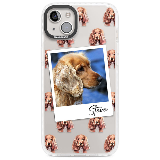 Personalised Cocker Spaniel - Dog Photo Custom Phone Case iPhone 14 Plus / Impact Case Blanc Space