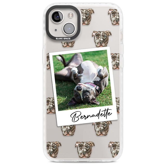 Personalised Staffordshire Bull Terrier - Dog Photo Custom Phone Case iPhone 14 Plus / Impact Case Blanc Space