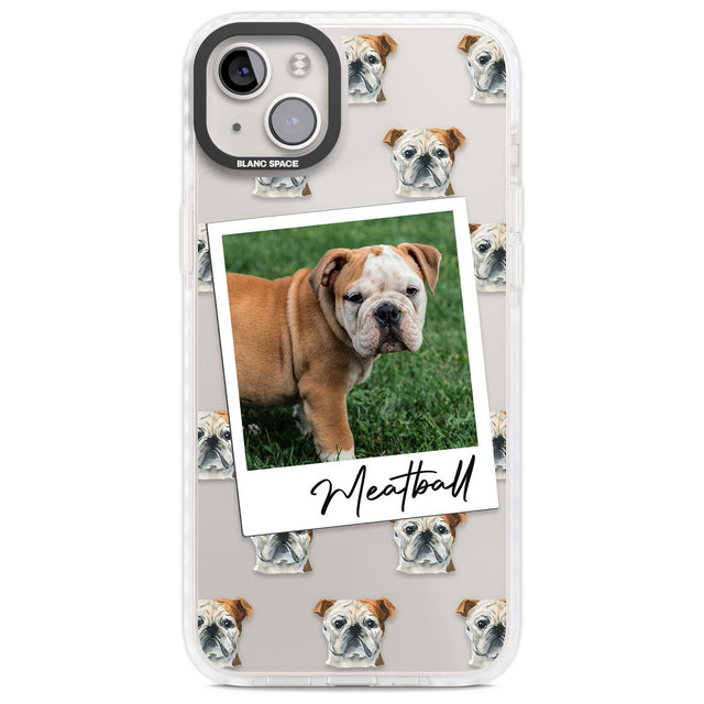 Personalised English Bulldog - Dog Photo Custom Phone Case iPhone 14 Plus / Impact Case Blanc Space