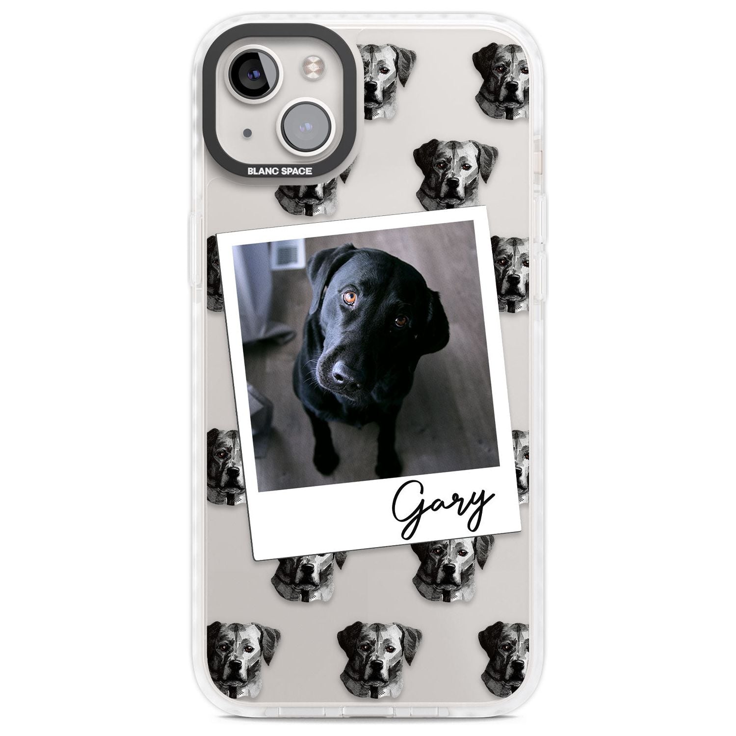Personalised Labrador, Black - Dog Photo Custom Phone Case iPhone 14 Plus / Impact Case Blanc Space