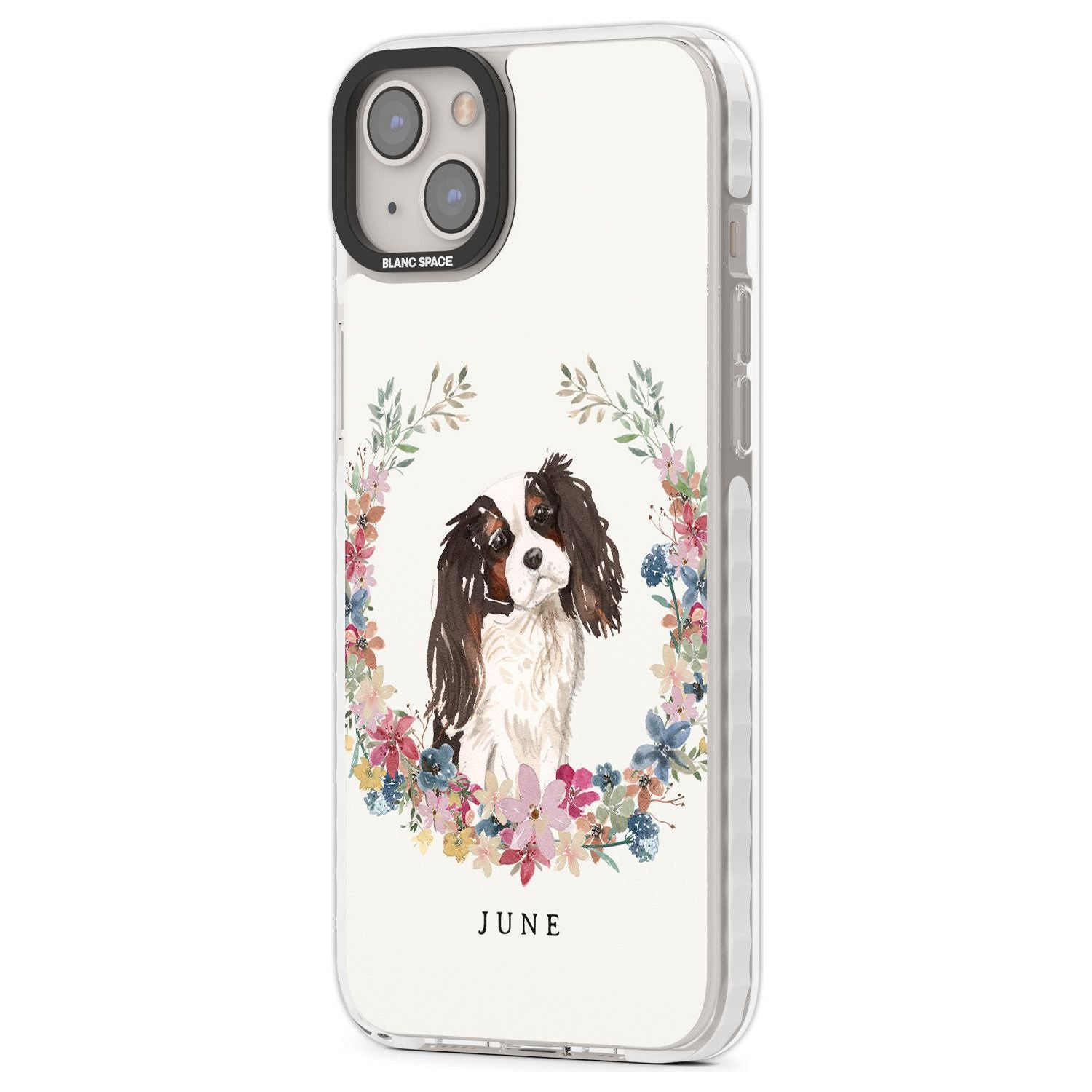 Personalised Tri Coloured King Charles Watercolour Dog Portrait